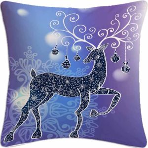 Blue Dear Cushion Cover