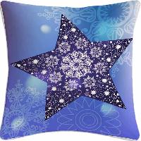 Blue Star Polyester Cushion Cover