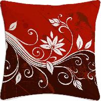 Red Abstract Flower Cushion