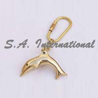 Nautical Brass Dolphin Key Chain