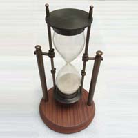 Nautical Sand Timer with Wooden Base