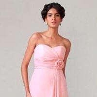 Pink Color Floor Length Bridesmaid Dress