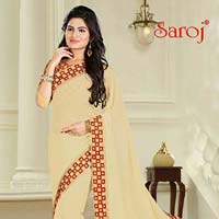 Elegant plain border saree
