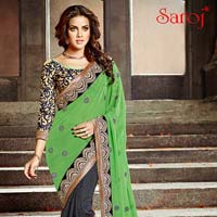 Green bridal saree