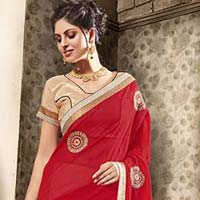 Red Designer Fancy Saree