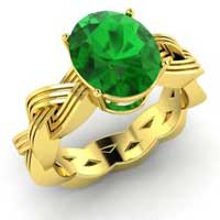 Oval-cut Emerald Engagement Ring