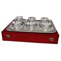 Brass Cup Tray Set
