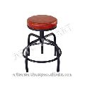 round leather seat stool