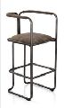 INDUSTRIAL IRON LEATHER STOOL