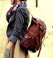 Leather Retro Backpack College Bag