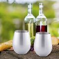 Steel Stemless Double Wall Wine Glass