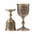 Brass Engraved Goblet Set