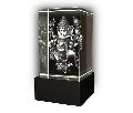 5x5x8 Cm 3D Laser Engraved Ganesha Crystal Cube