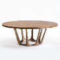 Round wooden and iron Coffee Table