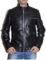 Mens Sword Black Lambskin Leather Biker Jacket