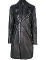 Womens Lambskin Black Leather Long Jacket