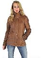 Womens Lambskin Leather Long Jacket
