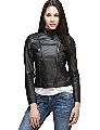 Womens Lambskin Black Leather Biker Jacket