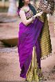 purple partywear Colored soft silk printed sarees _SD180