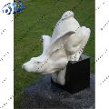 White Sandstone Sitting Rabbit Statue