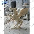 Yellow Marble Flying Horse Statue