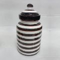 Designer Ceramic Round Jar with lid