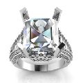 Octagon Diamond Studded Precious Gold Ring Design
