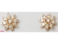 Round Diamond Star Design Small Stud Diamond Earrings