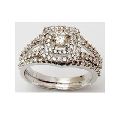 White Gold Diamond Studded Engagement Ring