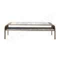 Antique Brass Metal Coffee Table for Living Room,