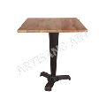 Rustic Solid wood Iron Base Restaurant Table