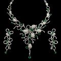 Diamond Emerald Necklace Set