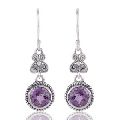 Amethyst Earring, High Quality Natural Crystal Purple