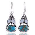 Ethnic Earring Natural Blue Copper Turquoise, Sky Blue