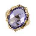 Natural Purple Stone And White Cubic Zirconia