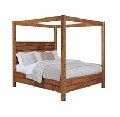 Wooden Rough Finish Poster Double Bed