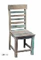 multicolor white wash wooden antique chair