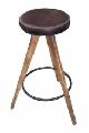 INDUSTRIAL LEATHER WOODEN BAR STOOL