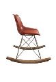 IRON LEATHER ROCKING CHAIR WITH WOODEN BASE