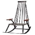 Iron Wooden High Back Chair