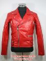 biker leather jacket red