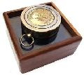 Nautical Antique Sundial Compass With Glass Box