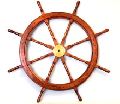 nautical Bras and wood ship wheel