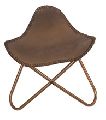 brown leather fishing stool