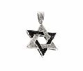 Silver Plated CZ Studded Magen David Pendant