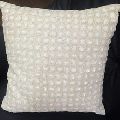 Hand Embroidered White Cotton Pillow Cover