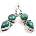 Genuine Turquoise Gemstones Pure Silver Earring