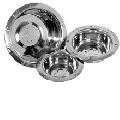 Stainless Steel wide rim embossed pet bowls