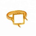 Square Shape Gold Plated Sterling Silver Prong Ring