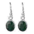 Silver emerald Earrings